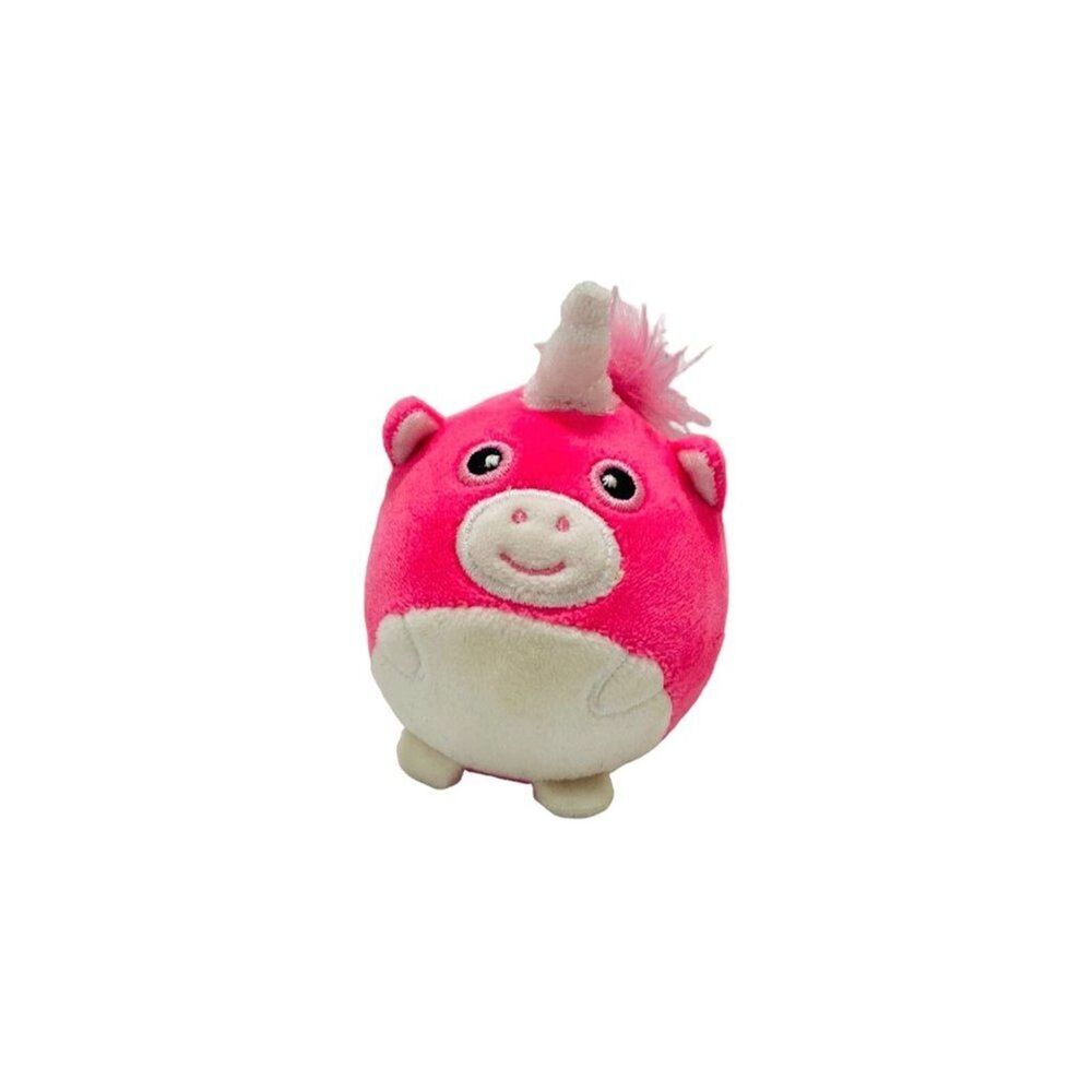 BullsiToy Squee-Zoo-Balls Minis Pink and White Unicorn Squeeze Plush 3 inch